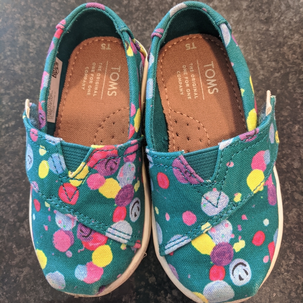 Tom's deep lake happy dot toddler shoes